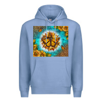 Colony Blue Monarch Butterfly Sunflower Premium Hoodie - LillyAllenDesigns