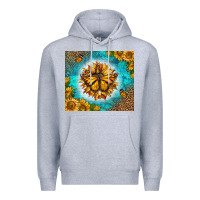 Heather Grey Monarch Butterfly Sunflower Premium Hoodie - LillyAllenDesigns