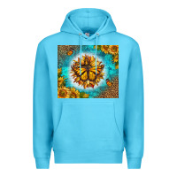 Ocean Blue Monarch Butterfly Sunflower Premium Hoodie - LillyAllenDesigns