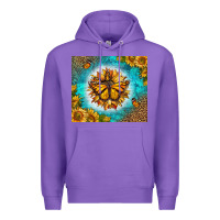 Purple Monarch Butterfly Sunflower Premium Hoodie - LillyAllenDesigns
