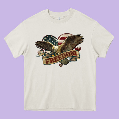 Freedom America Eagle 4th Of July Heavy Core Tee Designed By Howdyjamesfarm