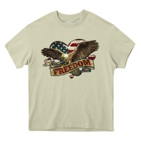 Mossy Freedom America Eagle 4th of july Heavy Core Tee - HowdyJamesFarm