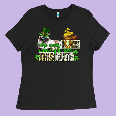 St. Patrick's Cat Who Needs Luck When You Are This Ladies Tee Designed By Cowgirlartshop