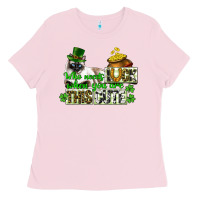 Bubblegum Pink St. Patrick's cat who needs luck when you are this Ladies Tee - CowGirlArtShop