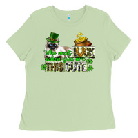 Matcha St. Patrick's cat who needs luck when you are this Ladies Tee - CowGirlArtShop