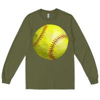 Army Green softball Long Sleeve Tee - FaDigitalArtStudio
