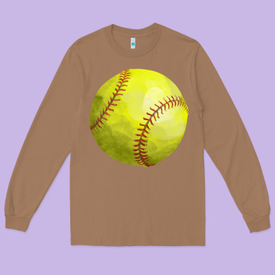 Softball Long Sleeve Tee Designed By Fadigitalartstudio