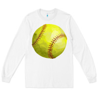 White softball Long Sleeve Tee - FaDigitalArtStudio
