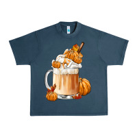 Midnight Navy Fall Coffee Urban Heavy Tee - FaDigitalArtStudio