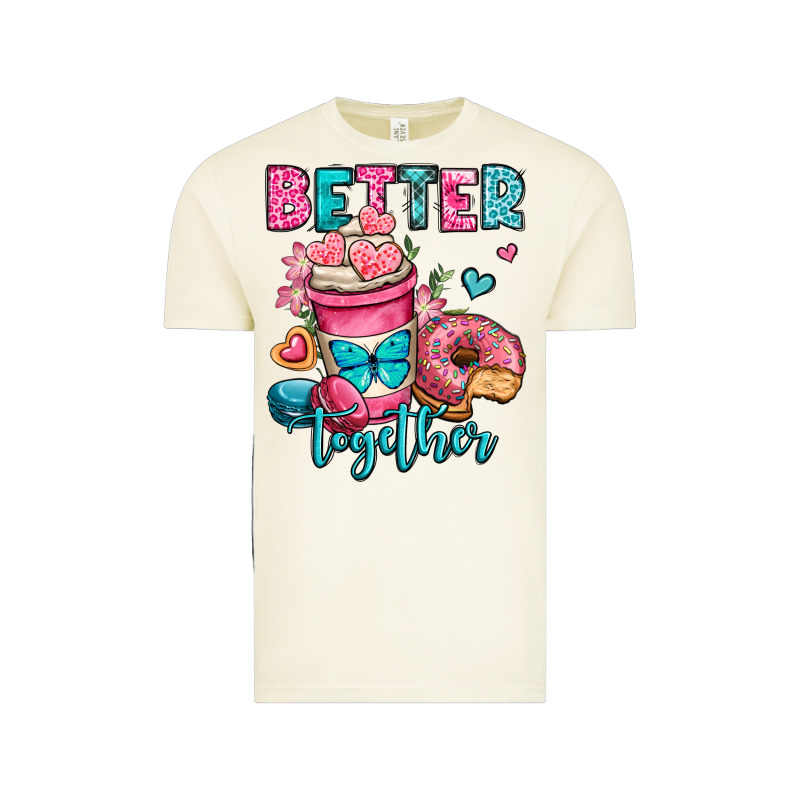 Better Together Donut And Coffee Valentines Day Vintage Tee by OliviaCreatesArt | Teevron