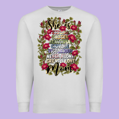 She Is Mom Premium Sweatshirt Designed By Jahusdesignshop