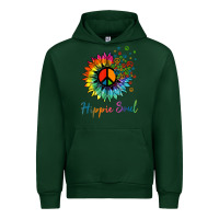 Forest Green daisy peace sign hippie soul retro hippie flower lovers t shirt Urban Hoodie - baoMotion