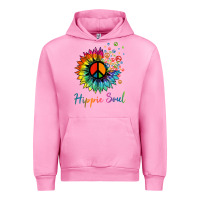 Fuchsia Pink daisy peace sign hippie soul retro hippie flower lovers t shirt Urban Hoodie - baoMotion
