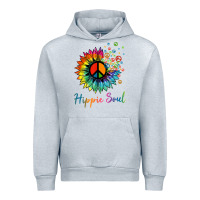 Heather Grey daisy peace sign hippie soul retro hippie flower lovers t shirt Urban Hoodie - baoMotion