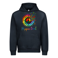Navy daisy peace sign hippie soul retro hippie flower lovers t shirt Urban Hoodie - baoMotion
