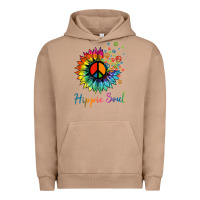 Pigment Burro daisy peace sign hippie soul retro hippie flower lovers t shirt Urban Hoodie - baoMotion