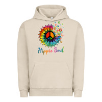 Pigment French Oak daisy peace sign hippie soul retro hippie flower lovers t shirt Urban Hoodie - baoMotion