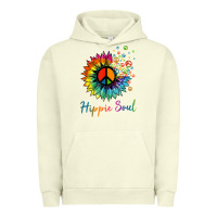 Pigment Pistachio daisy peace sign hippie soul retro hippie flower lovers t shirt Urban Hoodie - baoMotion