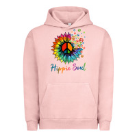 Pigment Salmon daisy peace sign hippie soul retro hippie flower lovers t shirt Urban Hoodie - baoMotion