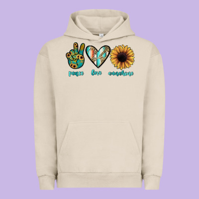 Peace Love Sunshine Urban Hoodie Designed By Jahusdesignshop