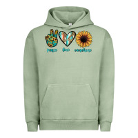 Pigment Oil Green peace love sunshine Urban Hoodie - JahusDesignShop