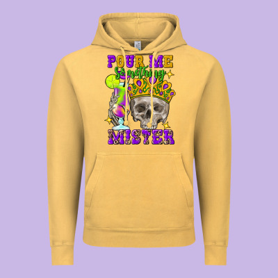 Skull Pour Me Something Mister Vintage Hoodie Designed By Fadigitalartstudio