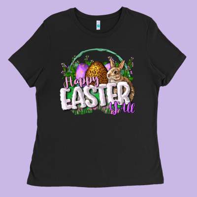 Happy Eashappy Easter Y'all Easter Day Ladies Tee Designed By Cowgirlartshop