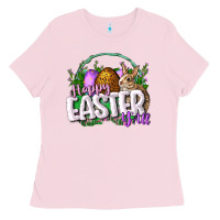 Bubblegum Pink happy easHappy Easter y'all Easter Day Ladies Tee - CowGirlArtShop
