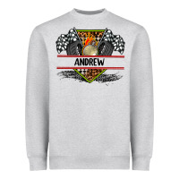 Heather Grey custom name race flag and race equipment Heavyweight Sweatshirt - AdoDesignShop