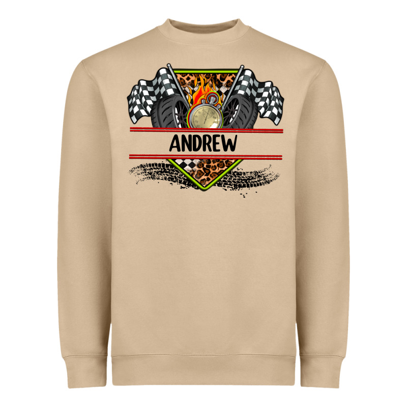 Custom Name Race Flag And Race Equipment Heavyweight Sweatshirt by AdoDesignShop | Teevron