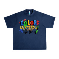 Navy Color outside the lines Urban Heavy Tee - FaDigitalArtStudio