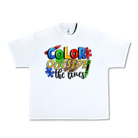 White Color outside the lines Urban Heavy Tee - FaDigitalArtStudio