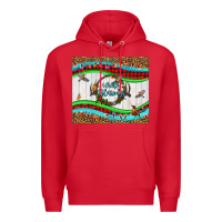 Red winter blessings leopard Premium Hoodie - LillyAllenDesigns