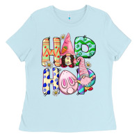 Baby Blue Hop hop Easter gnomies Easter Day Ladies Tee - CowGirlArtShop