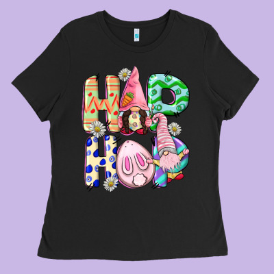 Hop Hop Easter Gnomies Easter Day Ladies Tee Designed By Cowgirlartshop