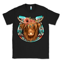Black highland cow serape floral headband horseshoe Classic Tee - Jasminsmagicworld