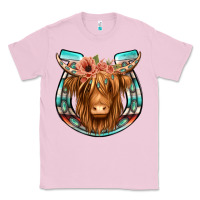 Bubblegum Pink highland cow serape floral headband horseshoe Classic Tee - Jasminsmagicworld