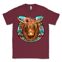 Burgundy highland cow serape floral headband horseshoe Classic Tee - Jasminsmagicworld