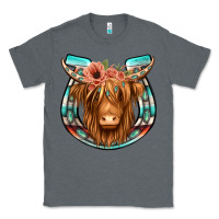 Charcoal Heather highland cow serape floral headband horseshoe Classic Tee - Jasminsmagicworld
