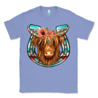 Colony Blue highland cow serape floral headband horseshoe Classic Tee - Jasminsmagicworld