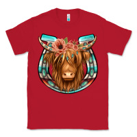 Red highland cow serape floral headband horseshoe Classic Tee - Jasminsmagicworld