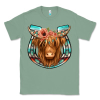 Sage highland cow serape floral headband horseshoe Classic Tee - Jasminsmagicworld