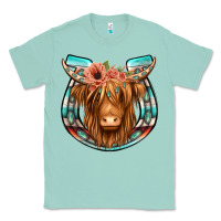 Seafoam highland cow serape floral headband horseshoe Classic Tee - Jasminsmagicworld