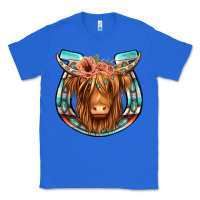 True Royal highland cow serape floral headband horseshoe Classic Tee - Jasminsmagicworld
