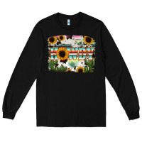 Black Howdy Serape And Sunflower Long Sleeve Tee - RanaPortraitStore