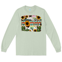Matcha Howdy Serape And Sunflower Long Sleeve Tee - RanaPortraitStore