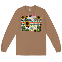 Toasted Coconut Howdy Serape And Sunflower Long Sleeve Tee - RanaPortraitStore