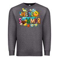 Charcoal Heather hello summer Premium Sweatshirt - JahusDesignShop