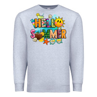 Heather Grey hello summer Premium Sweatshirt - JahusDesignShop