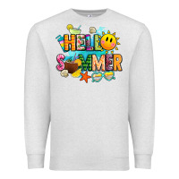 Oatmeal Heather hello summer Premium Sweatshirt - JahusDesignShop